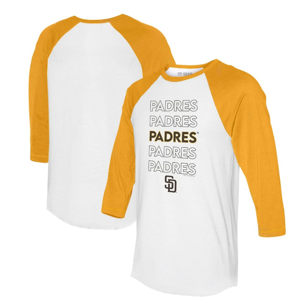 San Diego Padres Tiny Turnip Women's Stacked 3/4-Sleeve Raglan T-Shirt | MLB On Sale