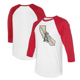 Los Angeles Angels Tiny Turnip Unisex State Outline 3/4-Sleeve Raglan T-Shirt | MLB For sale