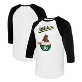 Athletics Tiny Turnip Unisex Sundae Helmet 3/4-Sleeve Raglan T-Shirt | MLB US