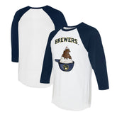 Milwaukee Brewers Tiny Turnip Unisex Sundae Helmet 3/4-Sleeve Raglan T-Shirt | MLB Discount
