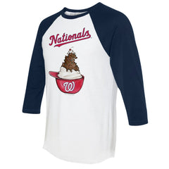 Washington Nationals Tiny Turnip Unisex Sundae Helmet 3/4-Sleeve Raglan T-Shirt | MLB New
