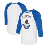 Texas Rangers Tiny Turnip Unisex Sundae Helmet 3/4-Sleeve Raglan T-Shirt | MLB On Sale