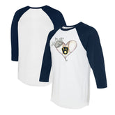 Milwaukee Brewers Tiny Turnip Unisex Tiara Heart 3/4-Sleeve Raglan T-Shirt | MLB Online