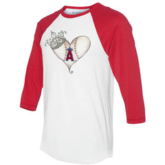 Los Angeles Angels Tiny Turnip Unisex Tiara Heart 3/4-Sleeve Raglan T-Shirt | MLB Shop
