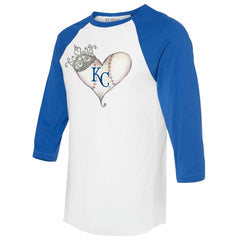 Kansas City Royals Tiny Turnip Unisex Tiara Heart 3/4-Sleeve Raglan T-Shirt | MLB Online
