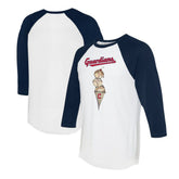 Cleveland Guardians Tiny Turnip Unisex Triple Scoop 3/4-Sleeve Raglan T-Shirt | MLB New