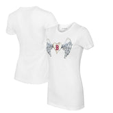 Boston Red Sox Tiny Turnip Women's Angel Wings T-Shirt | MLB New