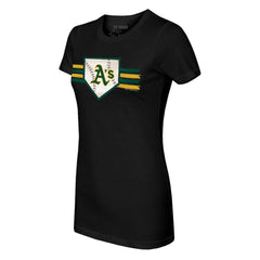 Athletics Tiny Turnip Women's Base Stripe T-Shirt | MLB Sale