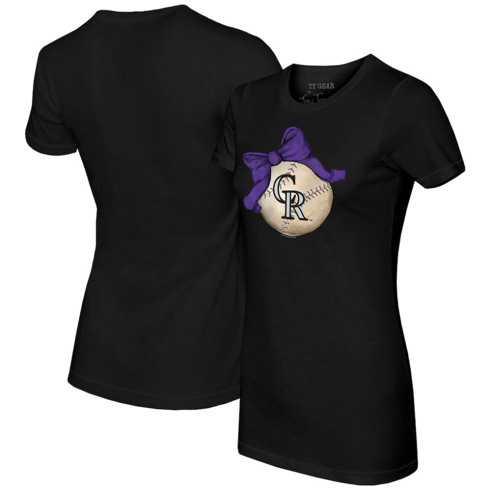 Colorado Rockies Tiny Turnip Women's Baseball Bow T-Shirt | MLB Discount