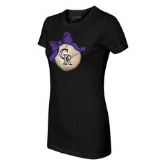 Colorado Rockies Tiny Turnip Women's Baseball Bow T-Shirt | MLB Discount