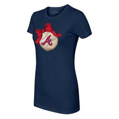 Atlanta Braves Tiny Turnip Women's Baseball Bow T-Shirt | MLB For sale