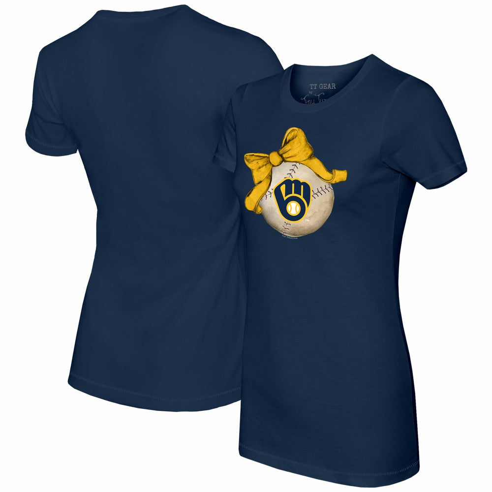 Milwaukee Brewers Tiny Turnip Women's Baseball Bow T-Shirt | MLB For sale