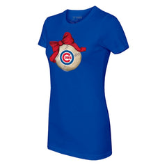 Chicago Cubs Tiny Turnip Women's Baseball Bow T-Shirt | MLB Sale