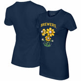 Milwaukee Brewers Tiny Turnip Women's Blooming Baseballs T-Shirt | MLB New