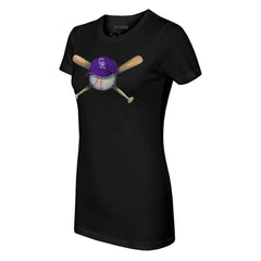 Colorado Rockies Tiny Turnip Women's Hat Crossbats T-Shirt | MLB New