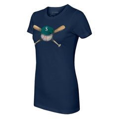 Seattle Mariners Tiny Turnip Women's Hat Crossbats T-Shirt | MLB New