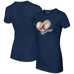 Atlanta Braves Tiny Turnip Women's Heart Banner T-Shirt | MLB New