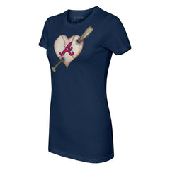 Atlanta Braves Tiny Turnip Women's Heart Bat T-Shirt | MLB On Sale