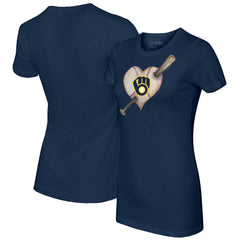 Milwaukee Brewers Tiny Turnip Women's Heart Bat T-Shirt | MLB Discount