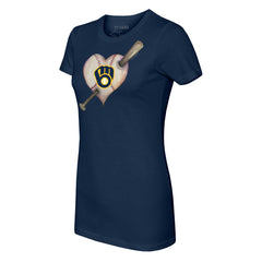 Milwaukee Brewers Tiny Turnip Women's Heart Bat T-Shirt | MLB Discount