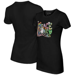 Athletics Tiny Turnip Women's Peace Love Baseball Fitted T-Shirt | MLB Online