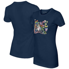 Minnesota Twins Tiny Turnip Women's Peace Love Baseball Fitted T-Shirt | MLB On Sale
