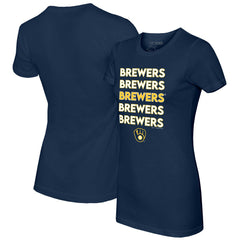 Milwaukee Brewers Tiny Turnip Women's Stacked T-Shirt | MLB Outlet