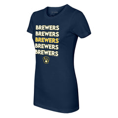 Milwaukee Brewers Tiny Turnip Women's Stacked T-Shirt | MLB Outlet