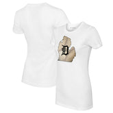 Detroit Tigers Tiny Turnip Women's State Outline T-Shirt | MLB Sale