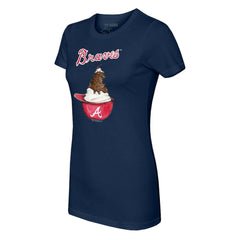 Atlanta Braves Tiny Turnip Women's Sundae Helmet T-Shirt | MLB New