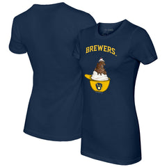 Milwaukee Brewers Tiny Turnip Women's Sundae Helmet T-Shirt | MLB New