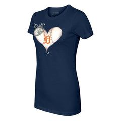 Detroit Tigers Tiny Turnip Women's Tiara Heart T-Shirt | MLB US
