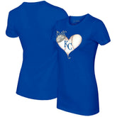 Kansas City Royals Tiny Turnip Women's Tiara Heart T-Shirt | MLB Outlet