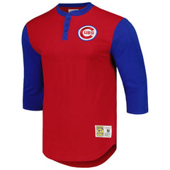 Chicago Cubs Mitchell & Ness Cooperstown Collection Legendary Slub Henley 3/4-Sleeve T-Shirt | MLB Discount