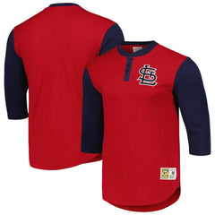 St. Louis Cardinals Mitchell & Ness Cooperstown Collection Legendary Slub Henley 3/4-Sleeve T-Shirt | MLB Online