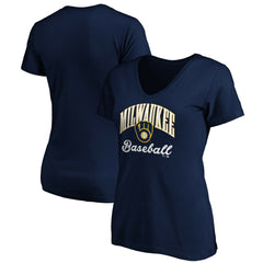 Milwaukee Brewers Women's Core Victory Script V-Neck T-Shirt | MLB Online