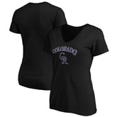 Colorado Rockies Women's Core Team Lock Up V-Neck T-Shirt | MLB Outlet