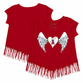 Los Angeles Angels Tiny Turnip Girls Youth Angel Wings Fringe T-Shirt | MLB For sale