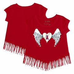 Los Angeles Angels Tiny Turnip Girls Youth Angel Wings Fringe T-Shirt | MLB For sale