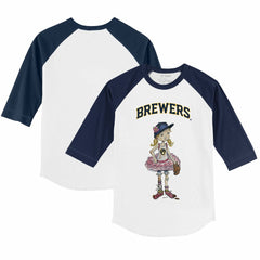 Milwaukee Brewers Tiny Turnip Youth Babes 3/4-Sleeve Raglan T-Shirt | MLB Sale
