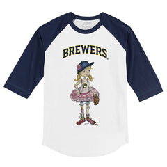 Milwaukee Brewers Tiny Turnip Youth Babes 3/4-Sleeve Raglan T-Shirt | MLB Sale