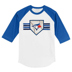 Toronto Blue Jays Tiny Turnip Youth Base Stripe 3/4-Sleeve Raglan T-Shirt | MLB On Sale