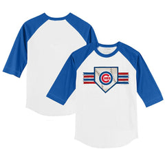 Chicago Cubs Tiny Turnip Youth Base Stripe 3/4-Sleeve Raglan T-Shirt | MLB Sale