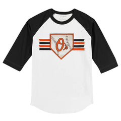 Baltimore Orioles Tiny Turnip Youth Base Stripe 3/4-Sleeve Raglan T-Shirt | MLB Outlet