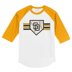 San Diego Padres Tiny Turnip Youth Base Stripe 3/4-Sleeve Raglan T-Shirt | MLB New