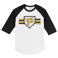 Pittsburgh Pirates Tiny Turnip Youth Base Stripe 3/4-Sleeve Raglan T-Shirt | MLB Outlet