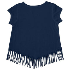 Houston Astros Tiny Turnip Girls Youth Baseball Bow Fringe T-Shirt | MLB On Sale