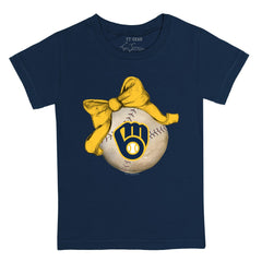 Milwaukee Brewers Tiny Turnip Youth Baseball Bow T-Shirt | MLB Online