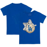 Los Angeles Dodgers Tiny Turnip Youth Baseball Bow T-Shirt | MLB Outlet