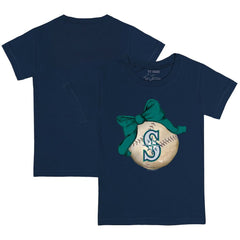 Seattle Mariners Tiny Turnip Youth Baseball Bow T-Shirt | MLB Sale